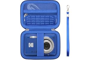 Supmay étui d'appareil Photo numérique Compatible avec Kodak PIXPRO FZ55 FZ45 Appareil Photo numérique, Vlogging caméra de Stockage Porte Sac de Voyage avec Poche en Maille pour la Batterie, Bleu