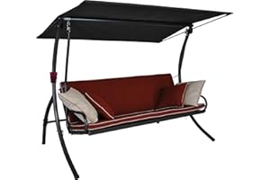 Angerer Freizeitmöbel GmbH Hollywoodschaukel Elegance Style - Gartenschaukel Made in Germany - Schaukel zum Sitzen, Liegen und Entspannen - inklusive Bett-Funktion - einfache Montage (Terra)