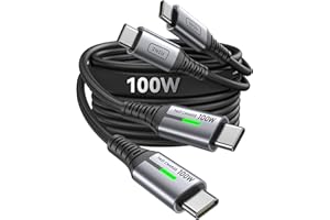 INIU Cable de carga USB C a USB C, [2 unidades de 1 m] QC 4.0 PD 5A 100W de carga rápida, cable trenzado tipo C para iPhone 17 16 Pro Max, Samsung S25 S24 Ultra, iPad Air, MacBook Pro, Switch 2, etc