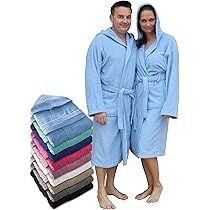 Peignoir Homme/femme 100% Coton éponge Américain 400 G/m² - Avec Ceinture Et Poches, Doux Et Absorbant - Tailles S à XXL - 2