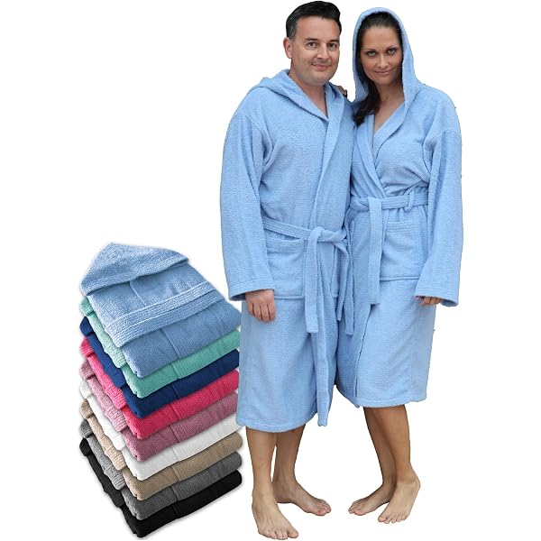Peignoir De Bain 100% Coton 400g - Confortable Et Doux Avec Capuche Et Ceinture