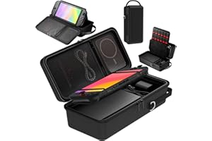 EXSIVEMY Custodia per interruttore per console Nintendo Switch 2 (2025), custodia protettiva portatile XL per 12 carte da gioco, controller, dock, accessori per interruttori di