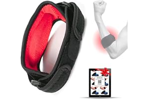 COMPASJ 1 Und Cinta Codo Tenista - Coderas para epicondilitis, Coderas de golfista ajustable Cinta de compresión para el codo. Codera epicondilitis tendinitis, Cintas para codo de tenista, Cricket. (Rojo)