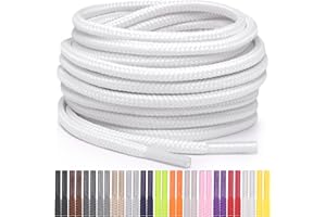 Miscly Lacets Ronds pour Chaussures, Baskets et Bottes - Disponibles en Plusieurs Longueurs et Couleurs