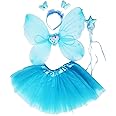 Joycabin LED Feenkostüm Set | Flügel, Tutu, Haarreif & Zauberstab | Für Karneval & Mottopartys