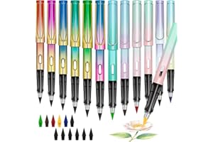 ‎MEETORY Meetory 12 Stück Swify Zauberbleistift - Wiederverwendbarer Tintenlose Ewiger Bleistifte Buntstifte mit 18 Ersatzspitzen Eingebautem Radiergummi für Schüler Schule Büro Schreib Zeichen Werkzeug