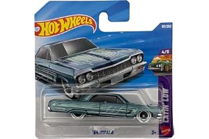 Hot Wheels – '64 Impala – JJJ56 – Layin' låg 4/5 – kort – turkos – officiell licensmodell – amerikansk lowrider – mattel 2026 (95/250) – 1:64
