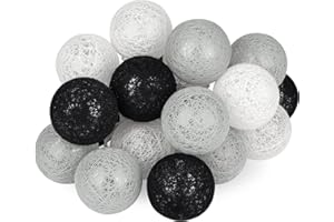 KWODE 3.5m Cadena De Luces Para AlgodóN Bola, Guirnalda Luminosa Con Bolas De AlgodóN, Bolas De AlgodóN Luces De Hadas, Bolas De AlgodóN Luces Decorativas HabitacióN, DecoracióN De Terrazas/Navidad/Fiestas