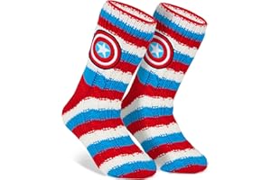 Marvel Mens Slipper Socks, Bed Socks with Sherpa Lining Non Slip - Mens Gifts