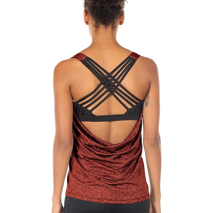 Débardeur De Sport Femme Icyzone Avec Soutien-gorge Intégré - Top Yoga Gym 2 En 1 Respirant