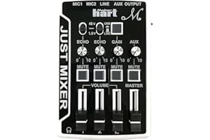 Maker Hart Just Mixer M - Mini console de mixage de microphone avec préampli pour alimentation fantôme, entrée et sortie audio USB