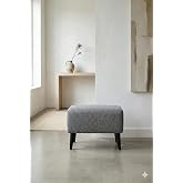 CoArt Home Minimalist İskandinav Tarz Puf, Gri Keten Kumaş, |48x40x38|