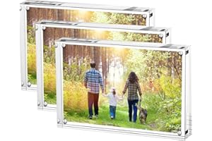 Boxalls 13x18 cm Cornice Acrilica Foto, Cornici Magnetiche, Porta foto magnetico, porta foto da tavolo senza cornice (13 x 18 cm confezione da 3)