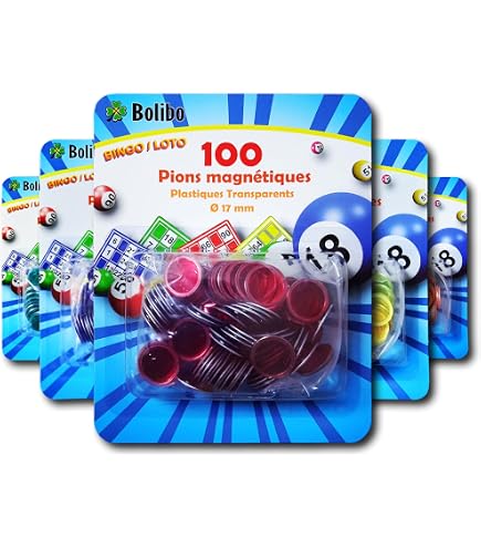 Boule Loto Magnétique Rouge Avec 100 Pions - Rangement Malin Pour Bingo Et Jeux De Société