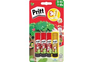 Pritt limstift designmotiv set, säkert och barnvänligt lim för konst och hantverk, starkt lim för skolan, 3 x 11 g original o