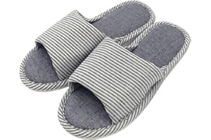 AIOTIO Comfortable casual cotton flax non-slip slippers for women and men, indoor and outdoor use