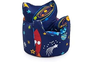 Ready Steady Bed Poltrona per Bambini | Comodo Arredamento per Bambini | Morbida Seduta per La Stanza dei Giochi A Prova di Bambino | Sedia A Sacco Ergonomica | Realizzata nel Regno Unito (Space Boy)