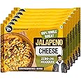 Yu Foodlabs 100% Whole Wheat Jalapeno Cheese Instant Noodles - Pack of 6 - Zero Preservatives Zero Oil Zero Maida & Zero MSG - Atta Noodles Ready in 6 Mins - Veg - 420 gram (70g x 6) - Yu