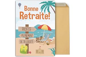 CONTRAXT Carte Joyeuse Retraite 42x30 cm ouverte. Grande carte de signatures – Cadeau original pour collègues, hommes ou femmes (Retraite)