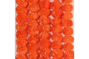 THE ART BOX Guirnalda de caléndula Decoración de Boda de Halloween Flores Artificiales Guirnalda de otoño Decoraciones navideñas Guirnaldas de Flores, 5 Piezas - 150 cm Cada una, Naranja