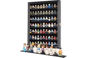 DISPLAYGIFTS Miniature Action Figures Minifigure Display Case Thimble Wall Cabinet Shadow Box, solid wood (Black)