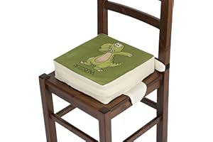 REGSEM Alzasedia Per Bambini Rialzo Sedia Alzatina Bimbi Cuscino Alzabimbo X Tavolo Bambino Portatile Alzata Bimbo Alzatine Sedie Seduta Rialzata Riduttore Altezza Alza Sedile (32x32x8cm) Verde