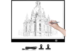 Duemste A3 LED Light Pad,Ultra-Thin Light Box 3 Brightness Adjustable Only 3.5mm LED Light pad Tracing Light Box with USB Cable,Light Pad for Diamond Painting,Artists,Animation,Sketching, Black