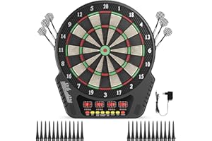 Hoyiyobi Cible de fléchettes électronique Professionnelle,Jeu de Fléchettes Electronique Cible Electronique pour 16 Joueurs Affichage,243 Variantes,pour Les fêtes et Les soirées de Jeux
