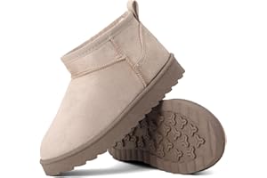 INNERSECT CO Kids’ Faux Suede Winter Boots – Warm Faux Fur Lined Ankle Shoes | Non-Slip Rubber Sole Cosy Snow Boots for Boys and Girls