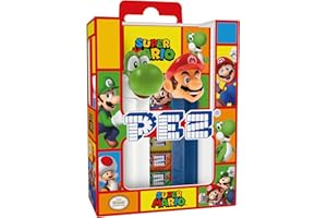 PEZ – Twin pack Licence Nintendo – Combinaison unique de bonbons aux goût fruit et d'un distributeur –Contient 2 distributeurs + 4 recharges de bonbons personnages aléatoires