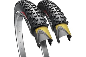 Fincci Pair 27.5 x 2.25 Mountain Bike Tyres - Foldable 27.5 mtb Tyres with 1 mm Nylon Puncture Proof 60 TPI, Tires 57-584 for Riding on Mud, Off-Road and Cross-Country Terrain & Electric Bicycle