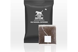 Lean Caffeine Sacchetti di Caffè Espresso Stile Vecchia Scuola Confezione da 50 Singolarmente Confezionati per Mantenere la Freschezza, Senza Pesticidi, Metalli Pesanti o Micotossine