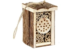 PET TING Small Wooden Insect Hotel Eco Friendly House Natural for Bee Butterfly 16.5cm