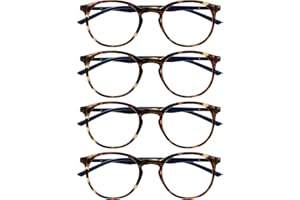 ‎OPULIZE OPULIZE MET Bluelight-Lesebrille, schmaler, runder Rahmen, Federscharniere, verbessert den Schlaf, Computerspiele, blendfrei, 3er- und 4er-Pack