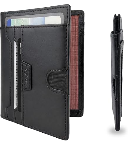 Portefeuille Trois Plis En Cuir Véritable Noir Pour Homme - Protection RFID, Référence W0035 - Neuf