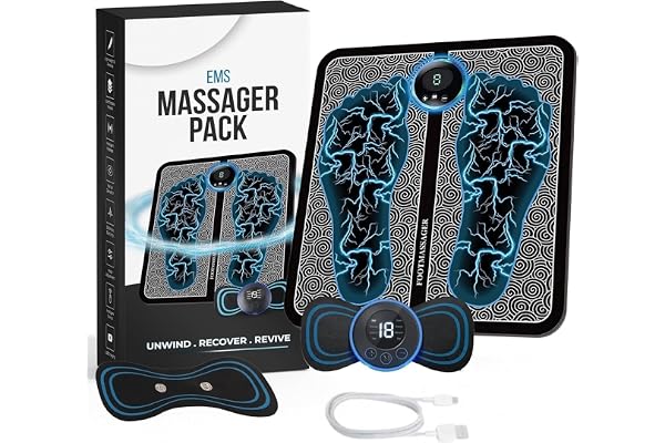 SONORO KATE Wireless Electric EMS Foot & Body Massager - Rechargeable Folding Pain Relief Mat with 8 Massage Modes & 19 Intensity Levels - Portable Muscle (Foot & Body Massager)