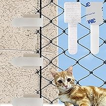 Rete Di Protezione Per Gatti Balcone E Finestre | 8x3m Trasparente | Anti-UV E Resistente | Kit Completo Con Ganci E Corda