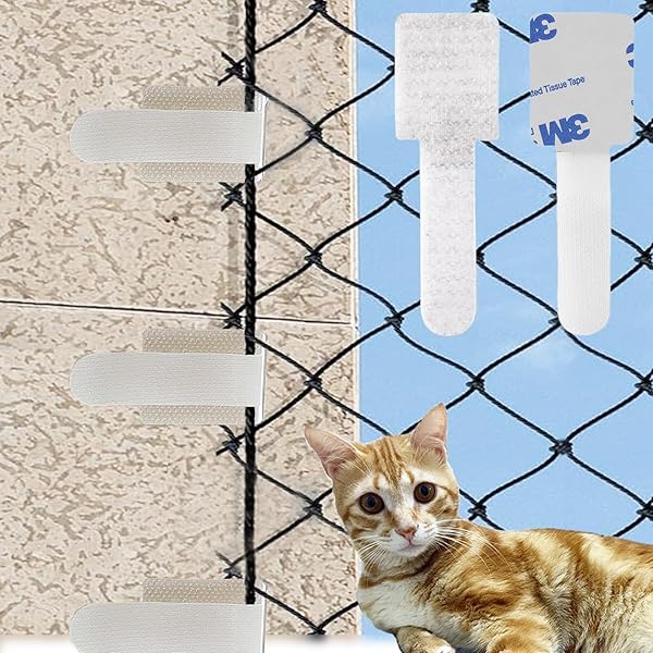 Rete Di Protezione Per Balcone 5x5m - Maglia 2.5cm In Nylon Per Gatti E Bambini, Con Fascette - Foto 2