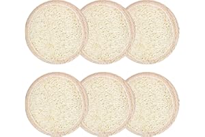Vlecexs 6 Stücke Luffa Schwamm Peeling Schwämme 100% Natürlicher Gesicht Dusch Luffaschwamm Körper Männer Frauen Gesichtspeeling Pads Bad SPA Dusche Gesichtsreinigung Körperpeeling