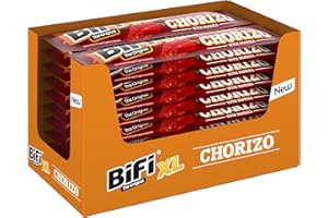 BiFi Chorizo XL, Salamini Snack in Formato Tascabile, Carne e Salumi Essiccati All'Aria, Chorizo Con Paprika, Peperoncino e Aglio, Ottimo da Sgranocchiare, Confezione da 20 (20 X 26 g)