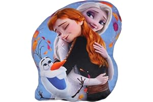 sarcia.eu Frozen Anna ELSA Olaf WEICHE Dekoratives Kissen, Zierkissen, Velour Formkissen für EIN Kinderzimmer 29x34cm Oeko-TEX (D)