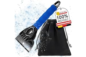 nedit Eiskratzer Auto - 1 Stück - Scharfe Klinge - Schnell und Sicher öhne Kratzer- Robustes Material - Eiskratzer 2 in 1 - Gute QUALITÄT (blau)
