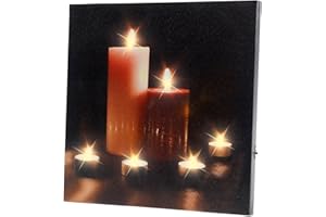 ‎INFACTORY infactory LED Bild: LED-Leinwandbild mit romantischem Kerzenflackern Modern Times (Bild Kerzen, Kerzenbild, Weihnachtsbilder Beleuchtung)