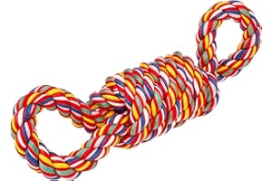 Nuts For Knots "Twist-Tee" Cotton Coil Tugger with 2 Handles Dog Toy,Medium