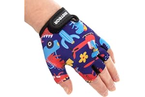 meteor Guantes de Ciclismo Niñas y Niños - Guantes Bicicleta para Infantil MTB BMX Carretera Montaña sin Dedos