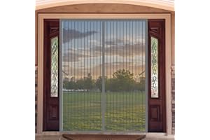 DOGUO Zanzariera Magnetica Per Finestra 255 x 225 cm Resistente Alle Intemperie Rete Spegni Automaticamente Zanzariera Finestra Porte Finestre Tenda Zanzariera, Grigio