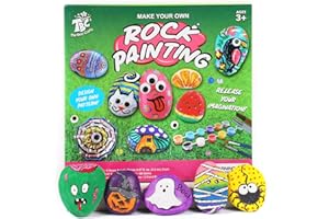 TBC THE BEST CRAFTS TBC Kit Pittura Bambini a Roccia, Regalo Bambino 5/10 Anni, Gadget Compleanno Bambini, Non Tossico Lavoretti Creativi per Bambini, pietre decorative per pittura
