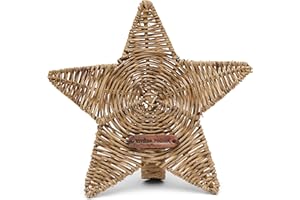 Riviera Maison Rustic Rattan Star Tree Topper - Weihnachtsbaum spitze - Peddigrohr - Natürlich - (LxBxH) 23x4x24