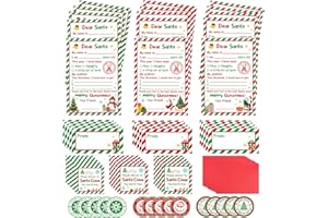 COCHIE Letter to Santa Kit, Letters from Santa, Christmas Writing Set Includes Christmas Wishlist, Red Envelopes, Stickers, Seals, Address Labels