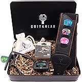 Guitar Lab - Accessori per chitarra in metallo con tracolla, capotasto, sintonizzatore elettronico e plettro